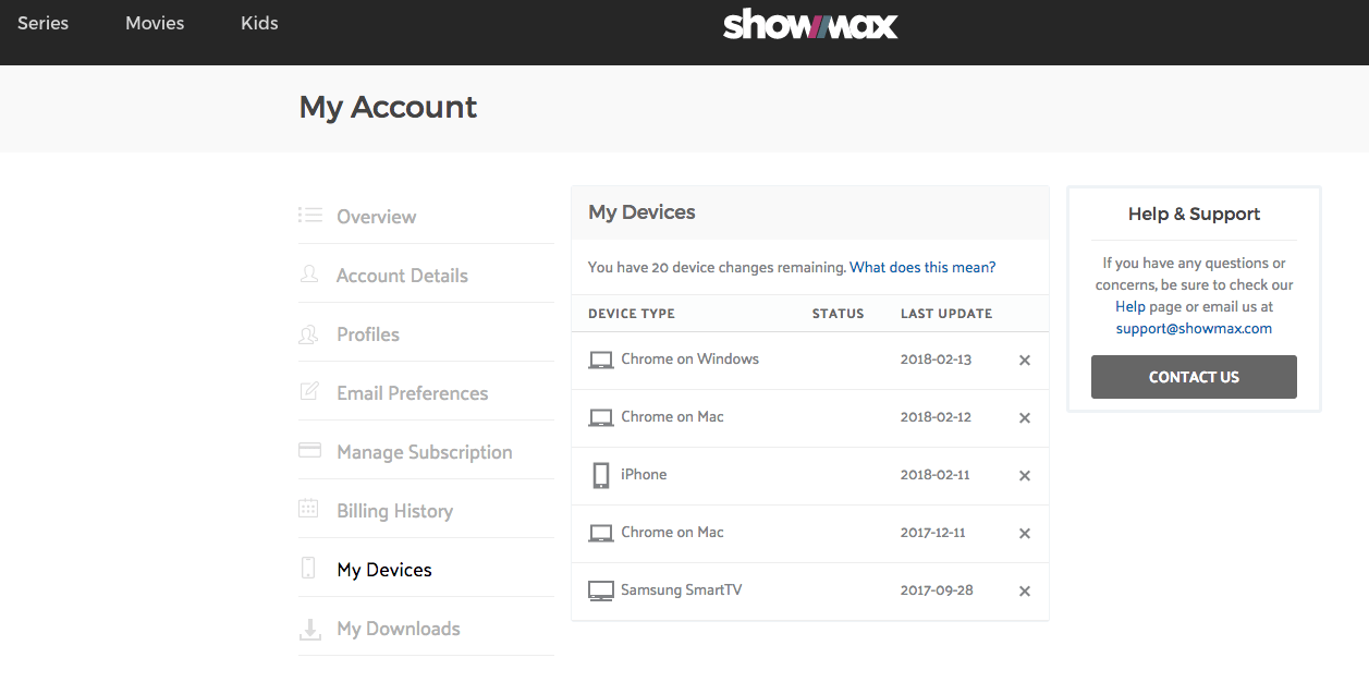 How To Manage and Remove My Showmax Devices