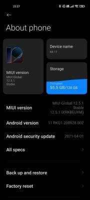 Xiaomi Mi 11 Gets MIUI 12.5 Update in Europe
